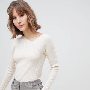 ASOS DESIGN Asymmetric Skinny Rib Sweater